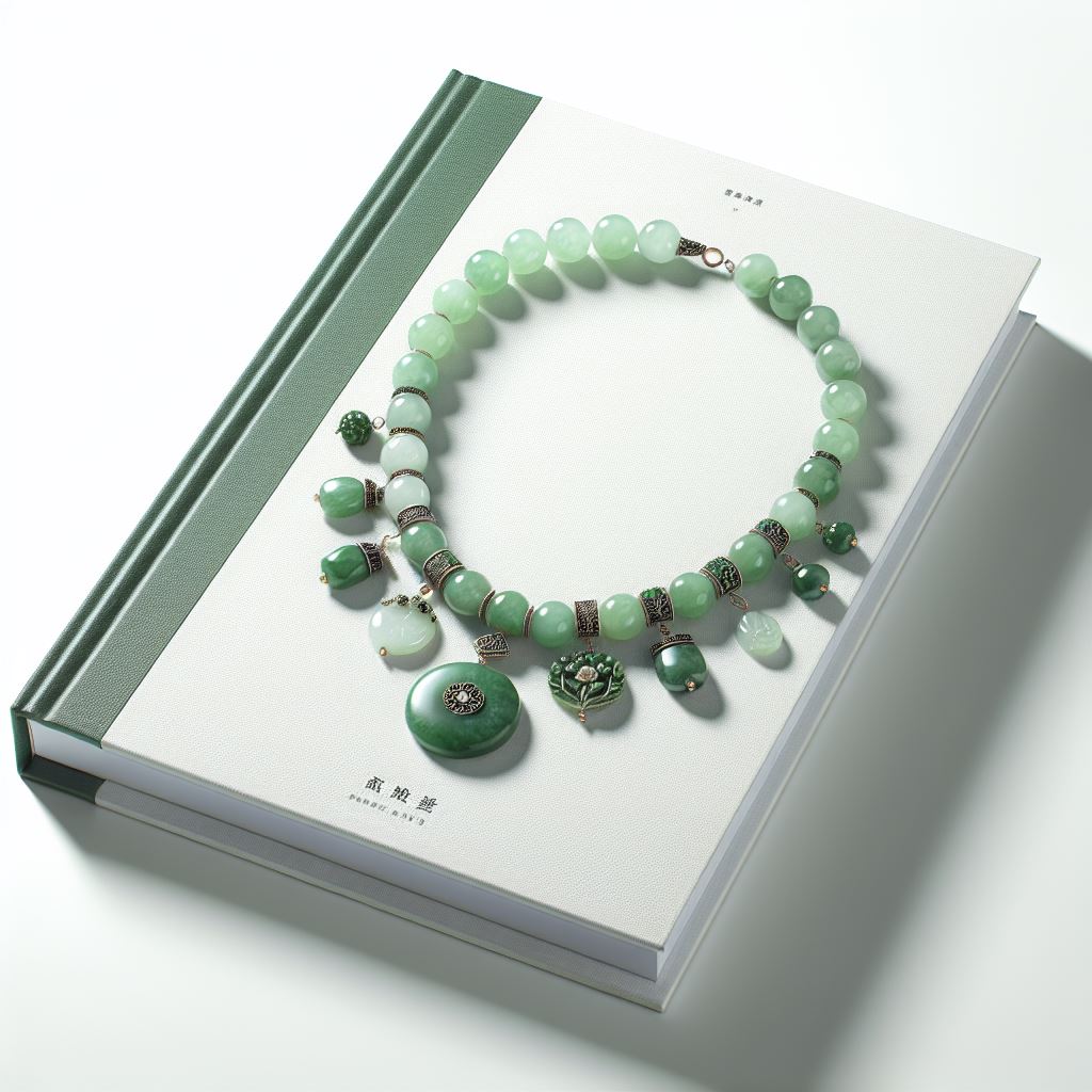 Vista del cierre del Collar de Jade con Dijes, resaltando su funcionalidad.