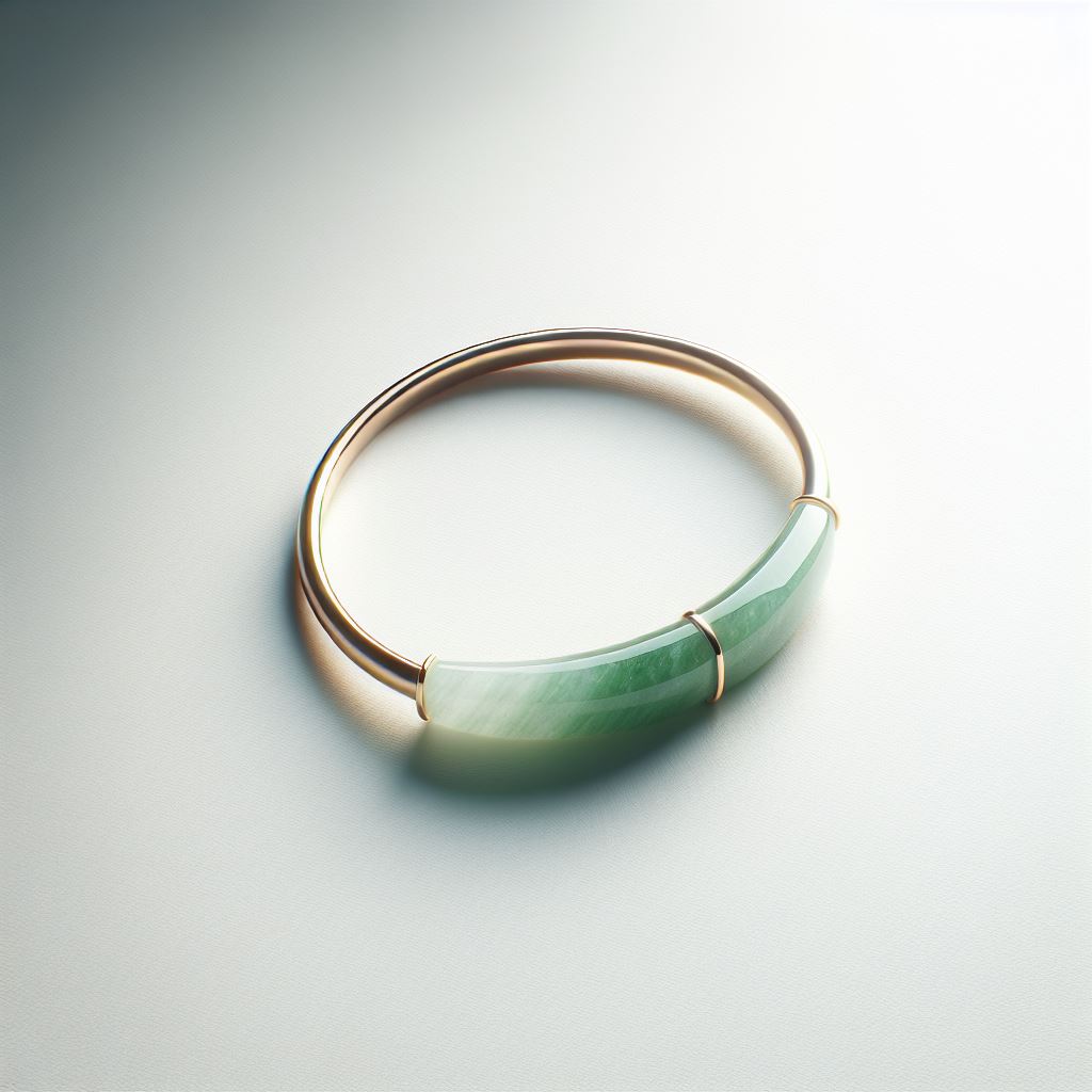 Detalle del acabado de la Pulsera de Jade Minimalista, resaltando su pulido.